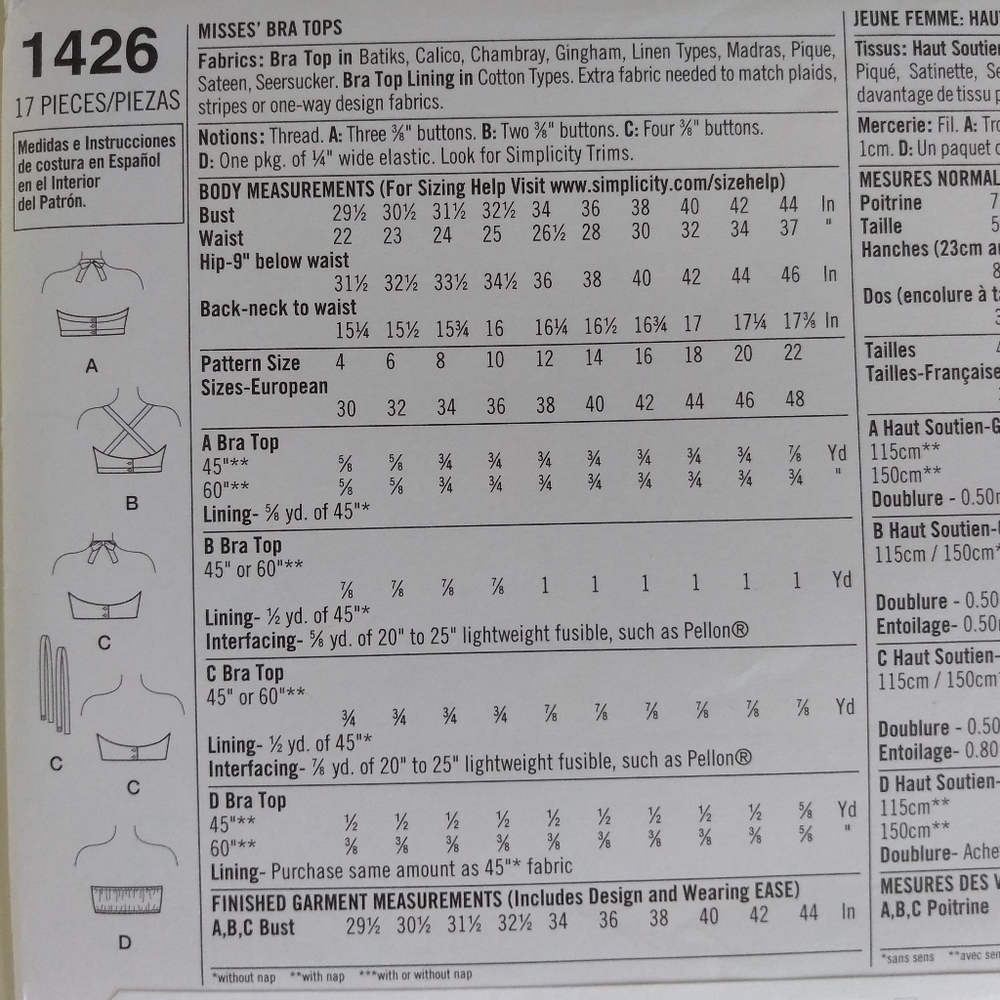 Simplicity 1426 Sewing Pattern - Picture 4 of 5